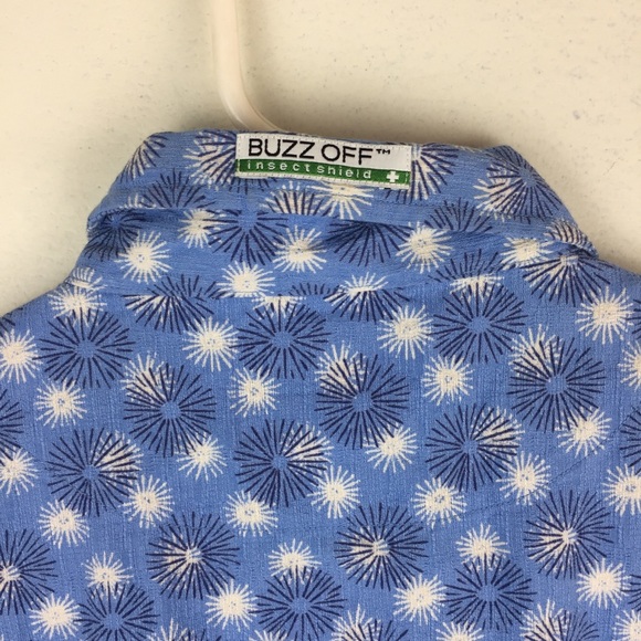 Buzz Off Insect Repellant Blue Floral Top - Picture 10 of 11